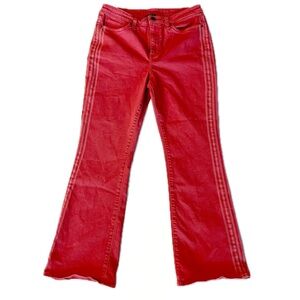 Venus Red Flare Jeans w/ Striped Sides & American Flag Pocket – Size 12